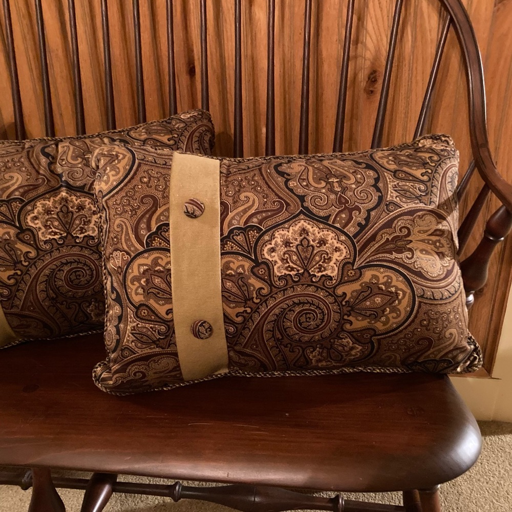 Three Waverly Designer Pillows Paisley